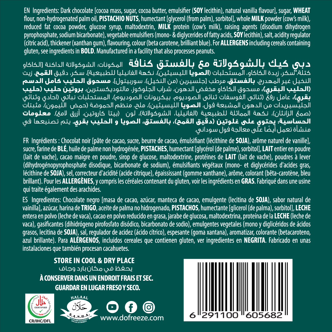 Flair Dubai Pistachio Kunafa Chocolate Lava Cake - 12pcs Pack (720gm)