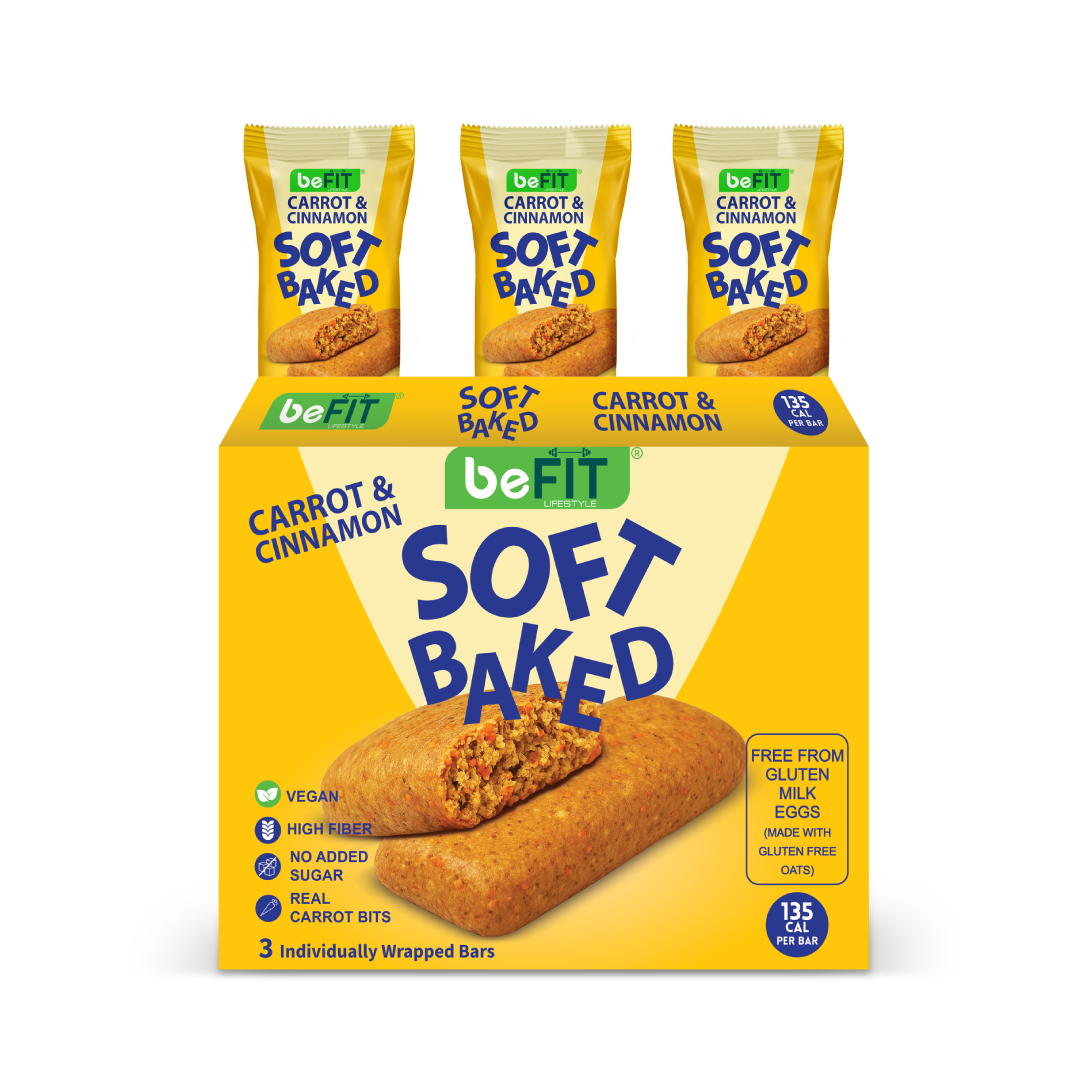 beFIT Soft-Baked Bars Carrot & Cinnamon - 3pcs Box (105gm)