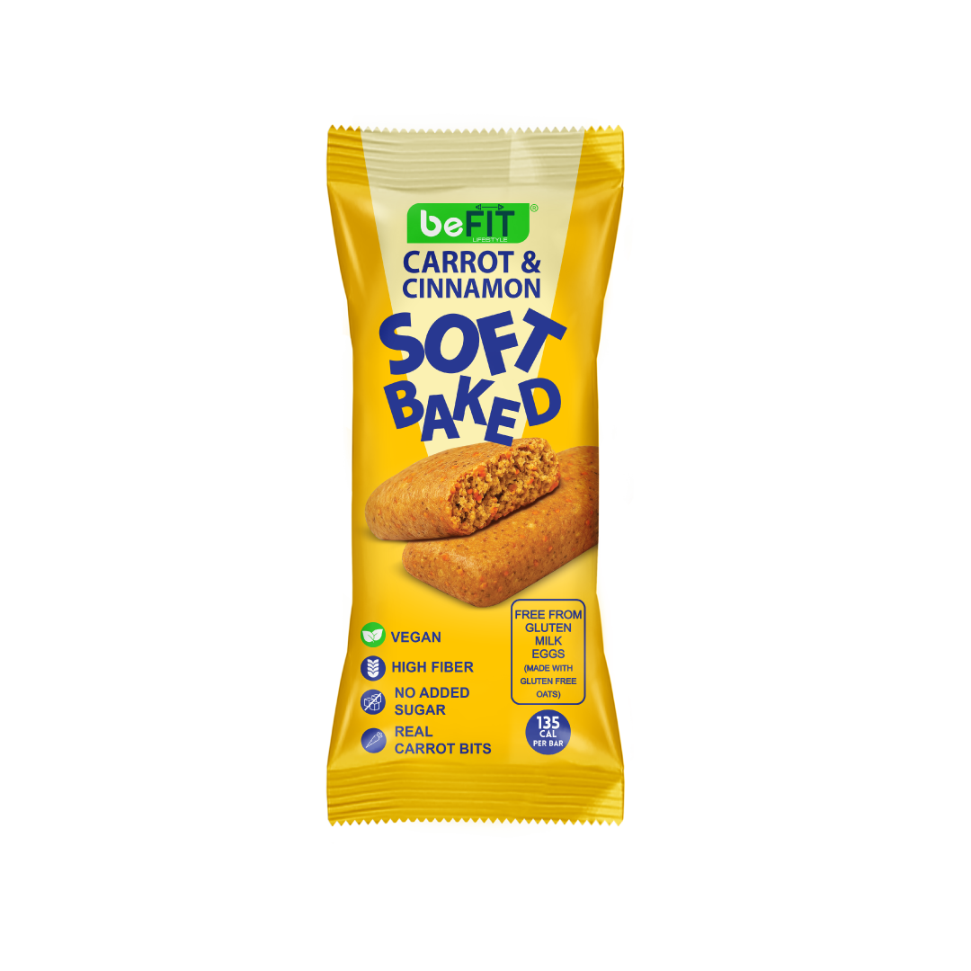 beFIT Soft-Baked Bars Carrot & Cinnamon - 3pcs Box (105gm)