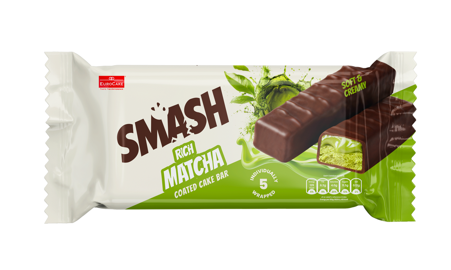 Smash Rich Matcha Coated Cake Bar 5pc/pack - 140gm