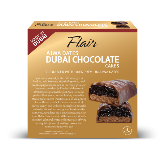 Flair Dubai Ajwa Dates Chocolate Cake Bar - 6pcs Box (168gm)