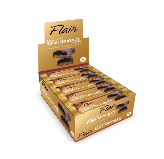 Flair Dubai Ajwa Dates Chocolate Cake Bar - 12pcs Box (660gm)