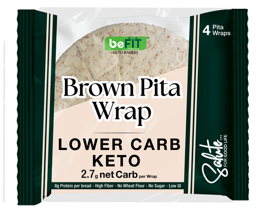 BeFit Brown Pita Wrap Lower Carb Keto 240gm