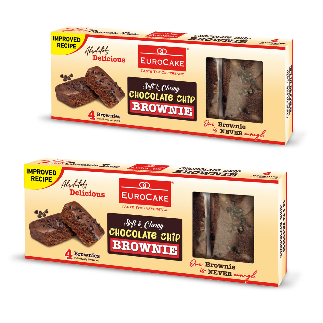 Eurocake Chocolate Chip Brownie pack of 4 x 2 boxes