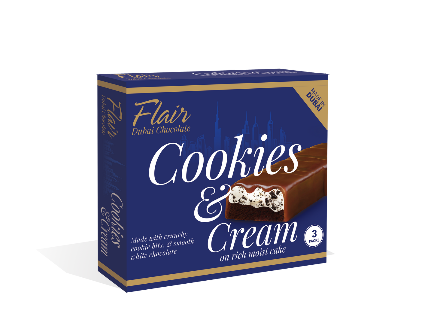 Flair Cake Bar Cookies & Cream 24g (Box of 3)