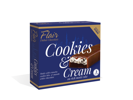 Flair Cake Bar Cookies & Cream 24g (Box of 3)
