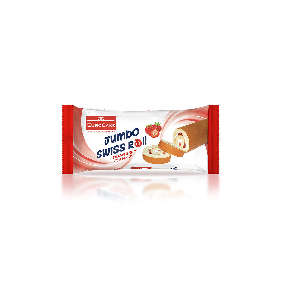 Eurocake Jumbo Swiss Roll Strawberry 24pc Tray