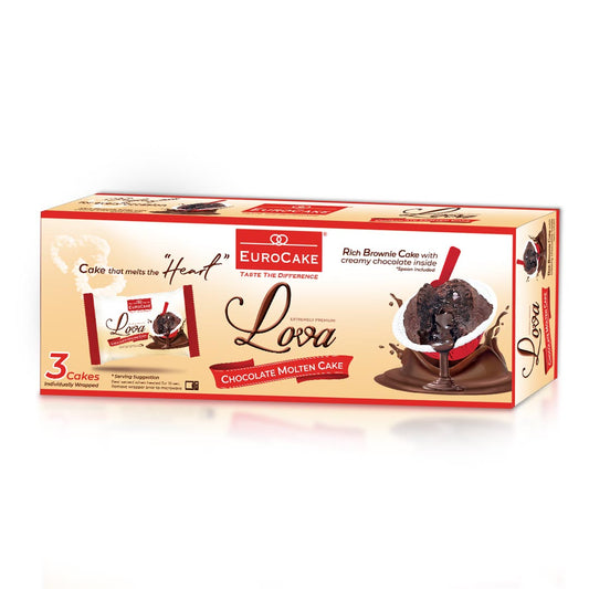 Eurocake Lova Chocolate Molten Cake 3pc Box