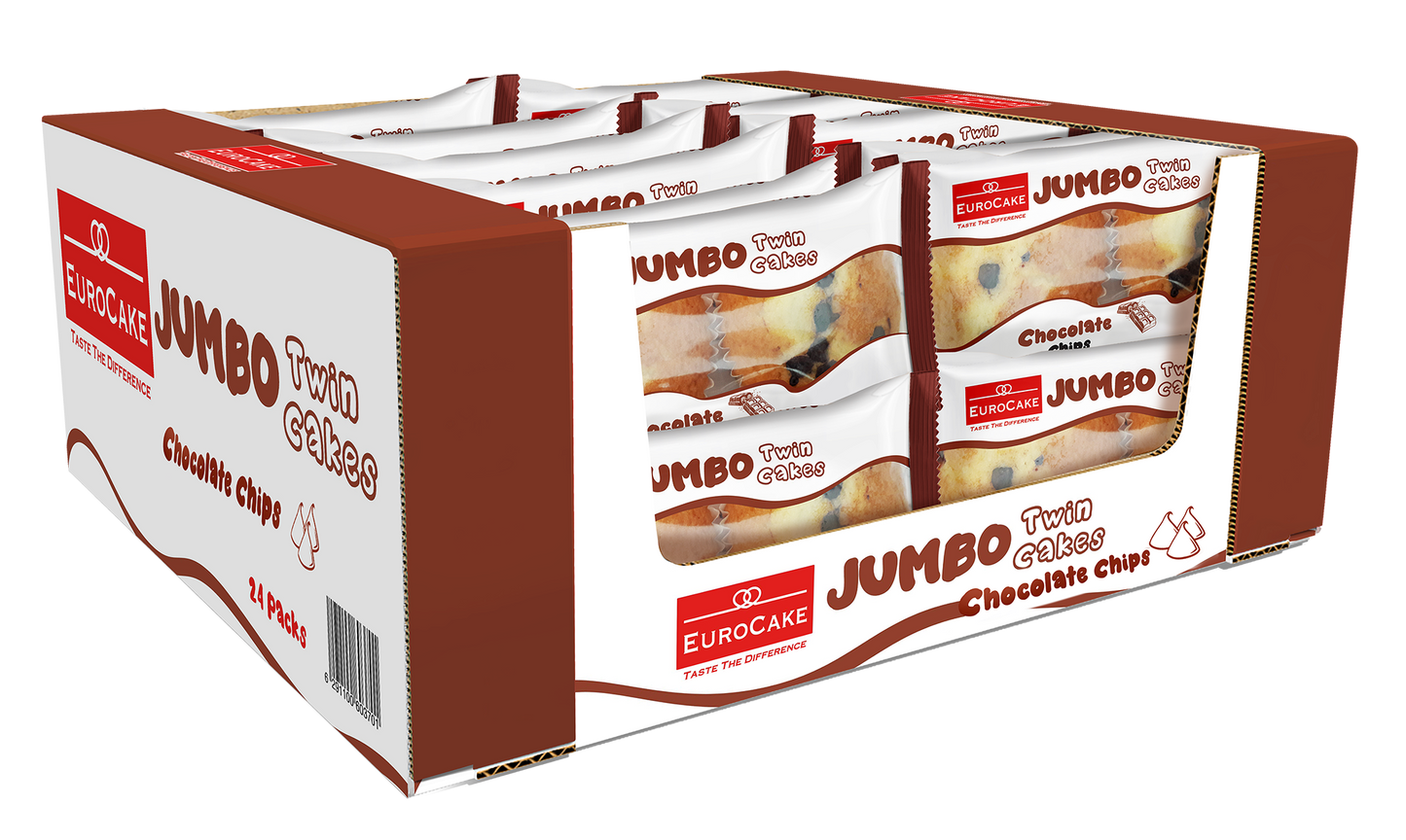 Eurocake Jumbo Twin Cake Chocolate Chips 24pc Tray
