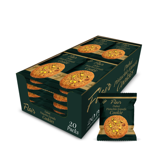 Flair Dubai Pistachio Kunafa Cookie - 20pcs Box (600gm)