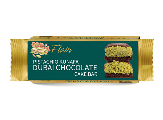 Flair Dubai Pistachio Kunafa Chocolate Cake Bar - 55gm