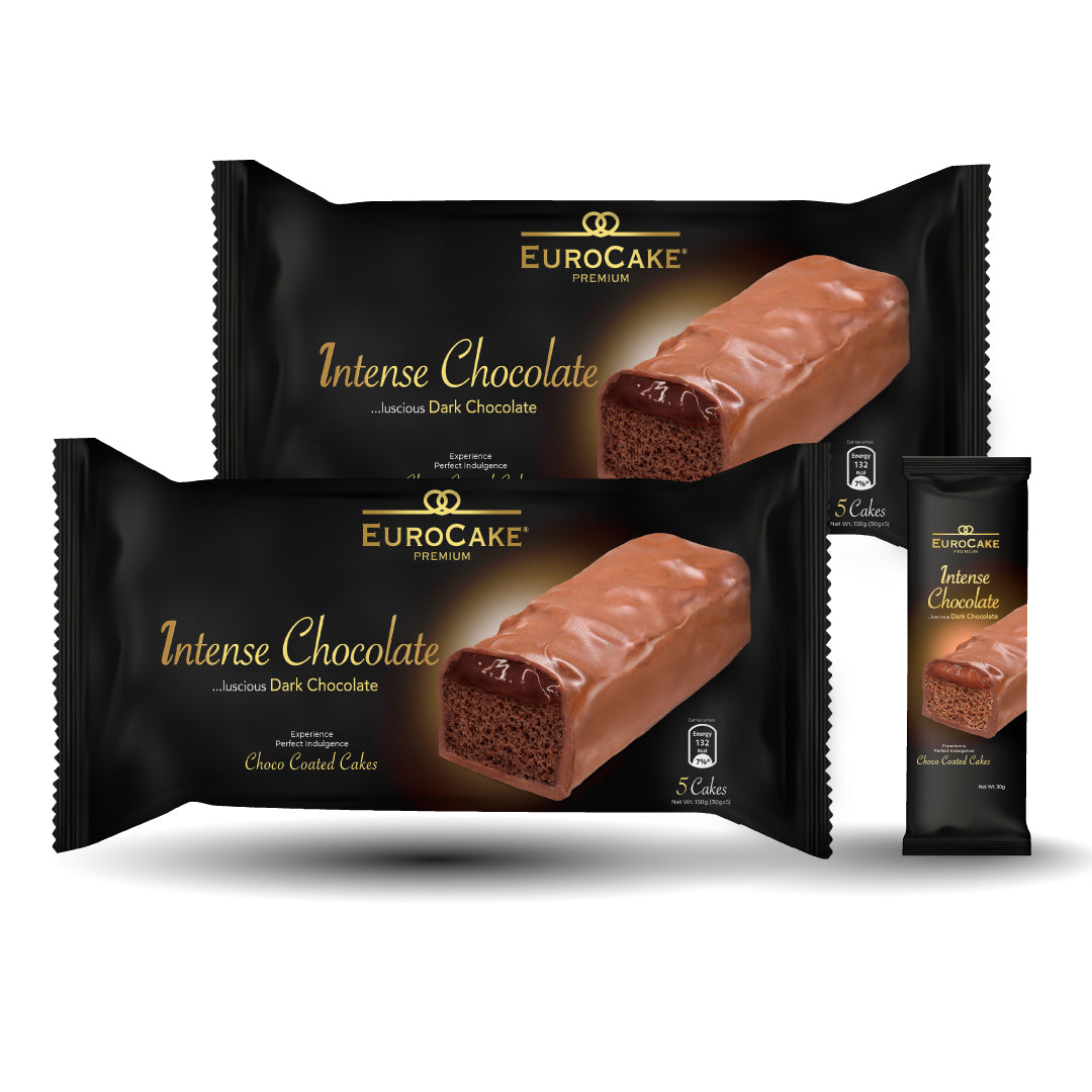 Eurocake Choco Coated Cake - Intense Chocolate-Pack of 5 x 2 (Twin pack)