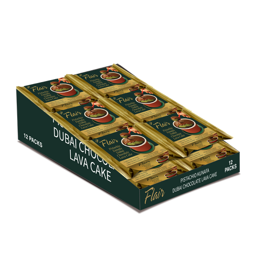 Flair Dubai Pistachio Kunafa Chocolate Lava Cake - 12pcs Pack (720gm)