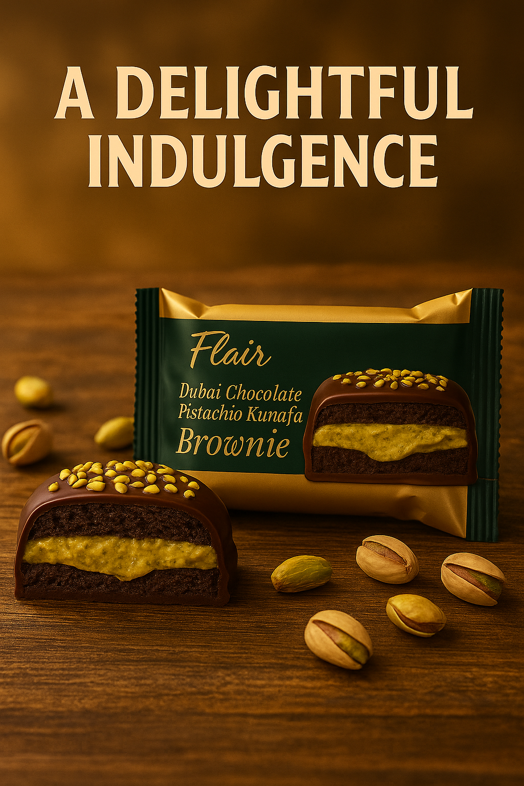 Flair Dubai Chocolate Pistachio Kunafa Brownie - 50gm