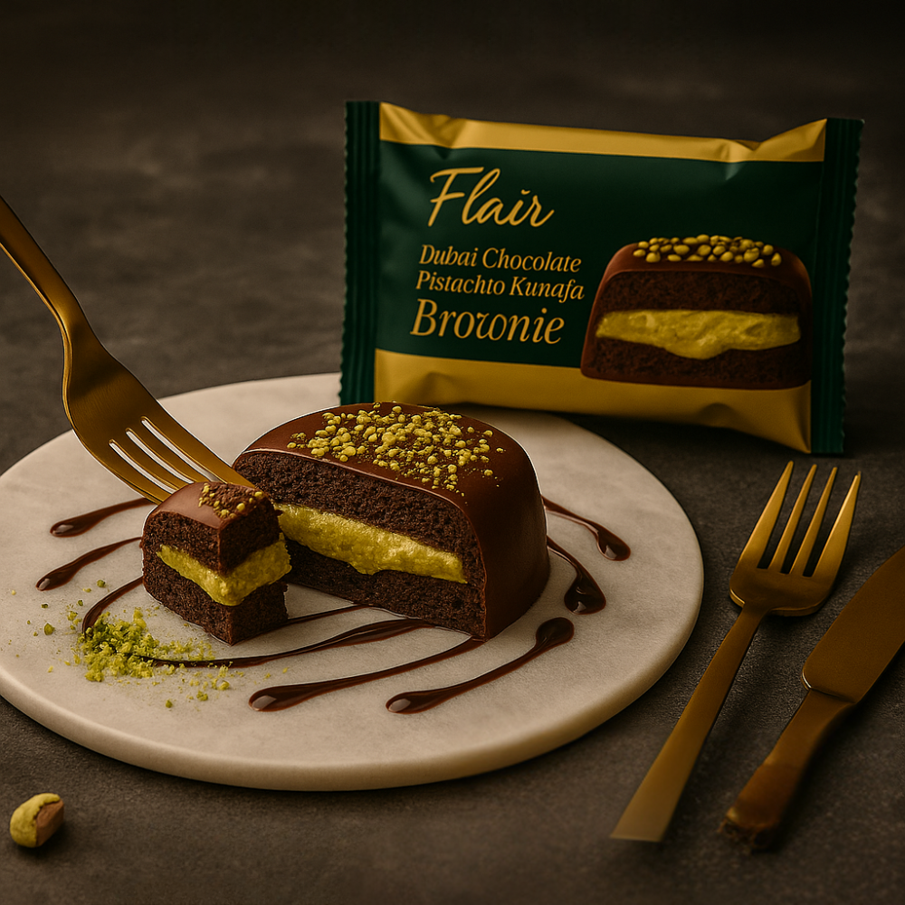 Flair Dubai Chocolate Pistachio Kunafa Brownie - 50gm