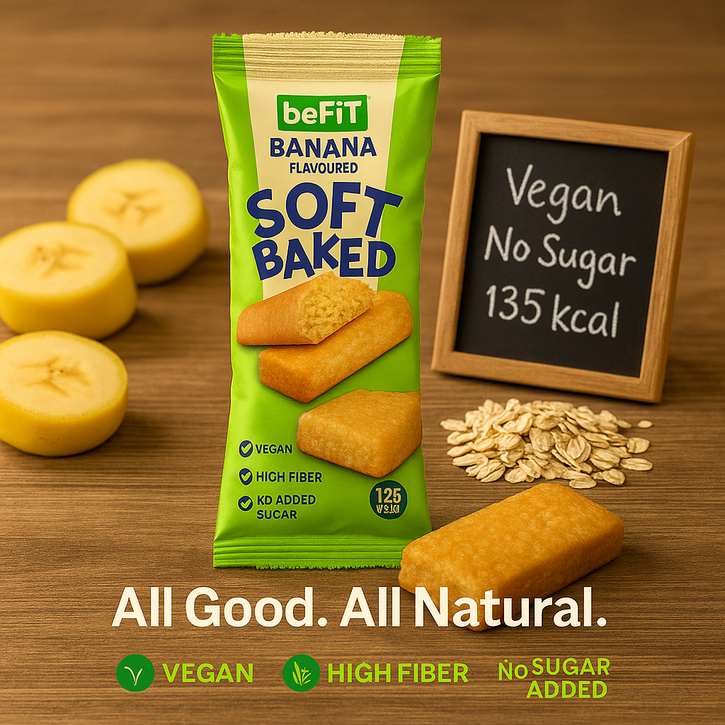 beFIT Soft-Baked Bars Banana - 3pcs Box (105gm)