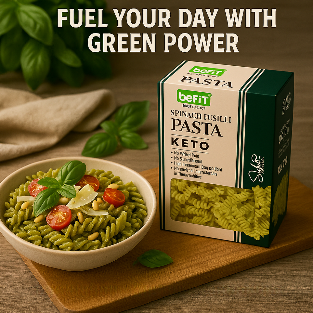 Befit Spinach Fusilli Keto Pasta - 200gm