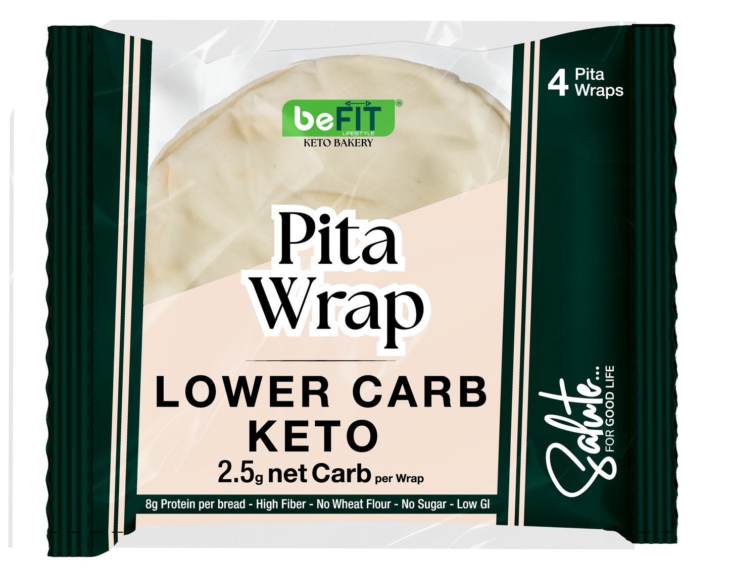 BeFit Pita Wrap Lower Carb Keto 240gm
